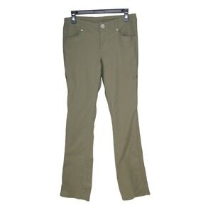 Kuhl Legendary Pants Women 8 Green Hiking Outdoor Work Utility Zip Sides Green